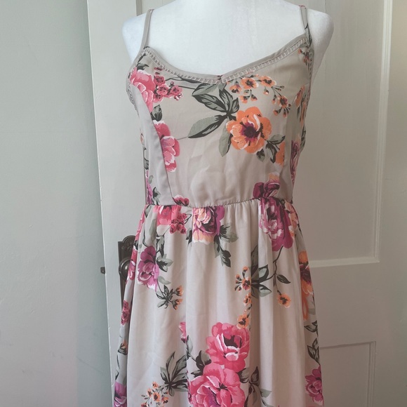 🌸2. Floral print knee length dress - Picture 3 of 9